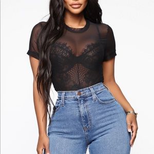 Black Mesh Top
